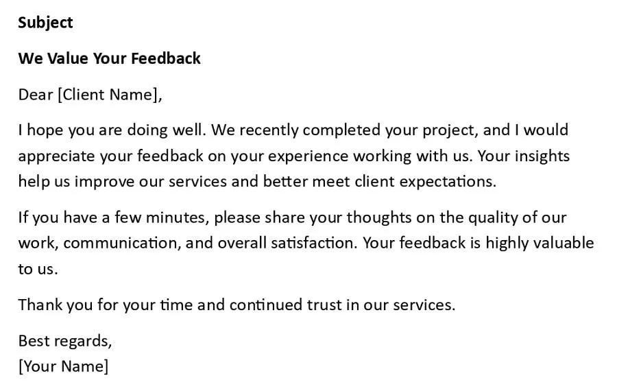 Feedback Request Email - Templates for Honest Responses