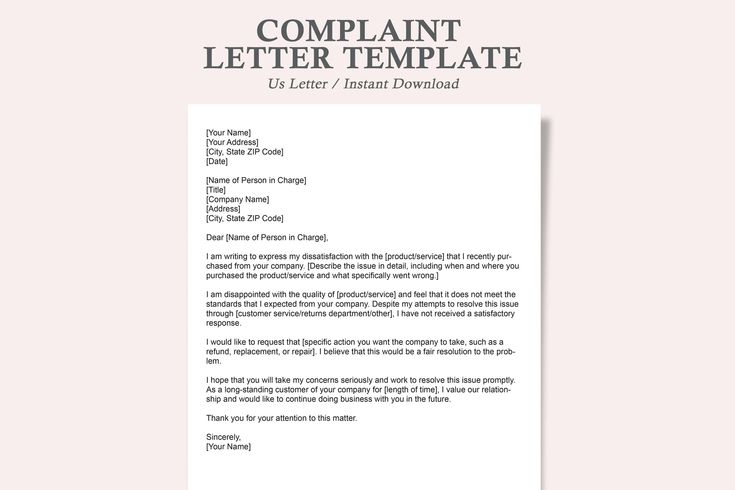 Formal Complaint Letter Templates and Format