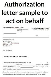 Authorization Letter - Templates and Format Guide