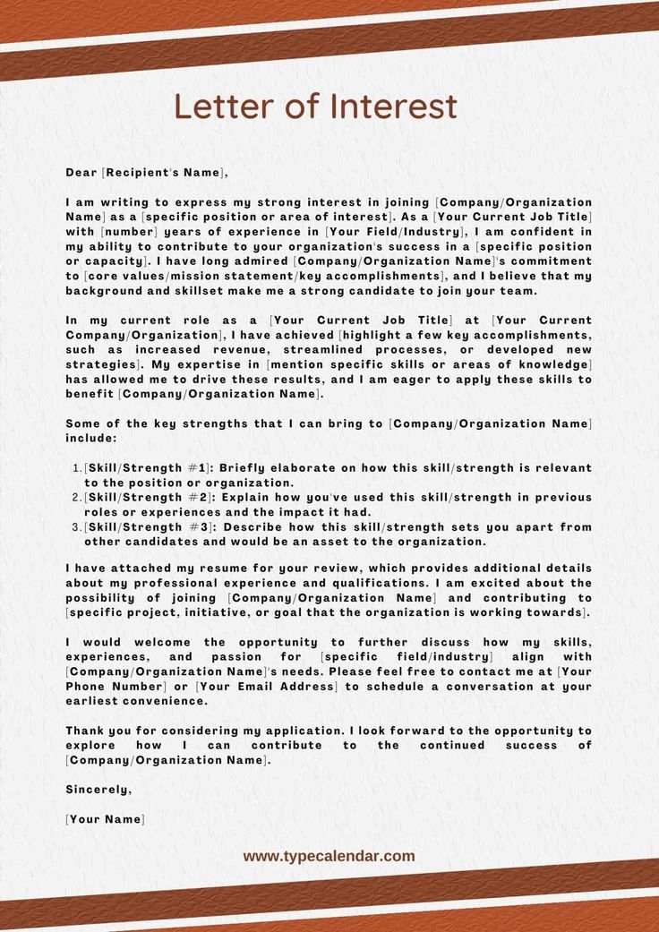 Letter of Interest Templates for Professional Growth