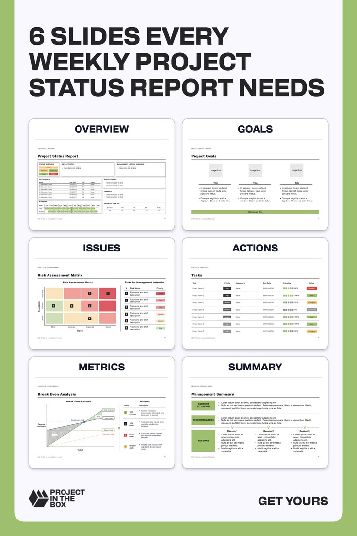 Project Status Update - Templates and Writing Guide