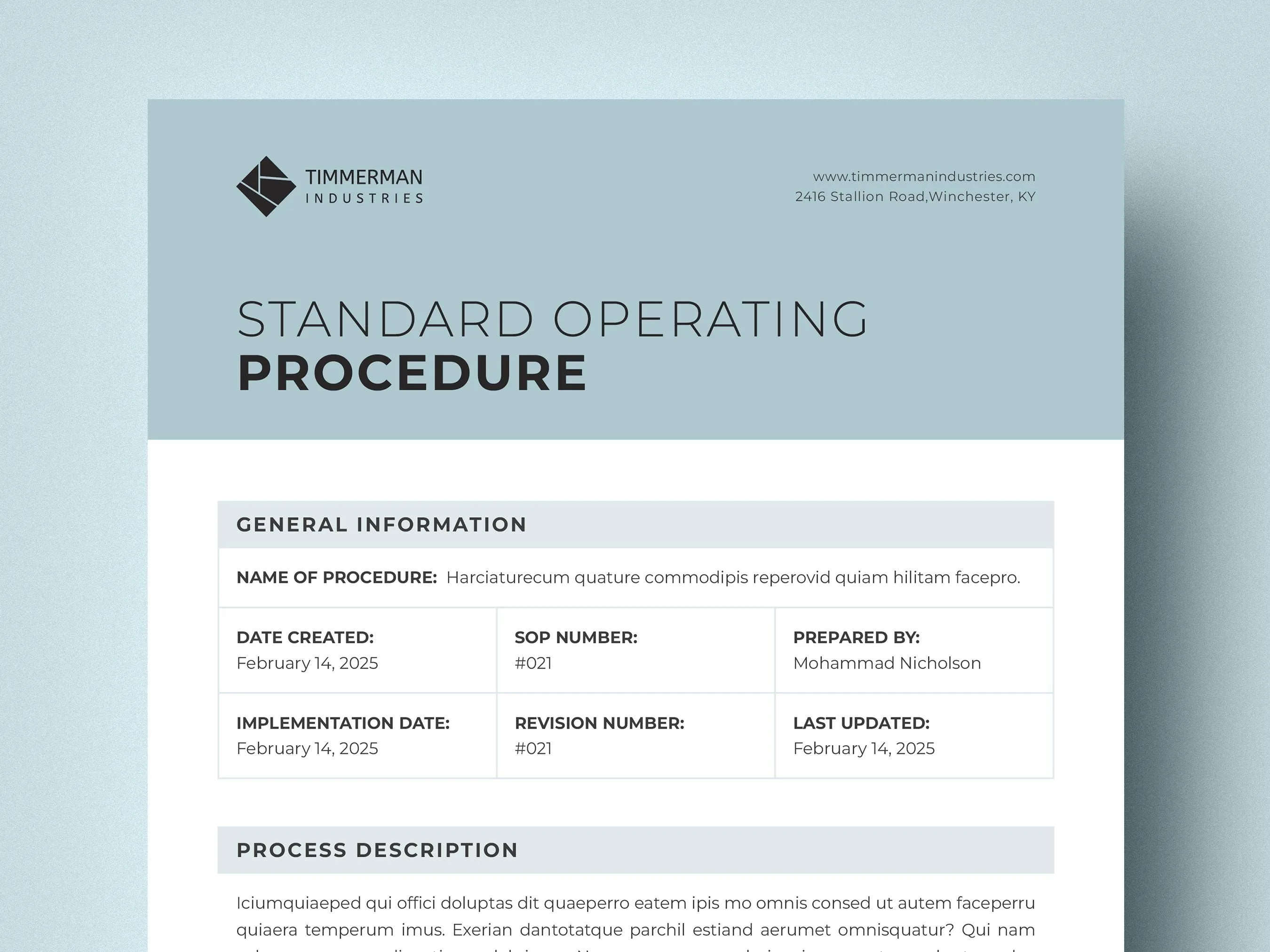 Standard Operating Procedure Template Guide