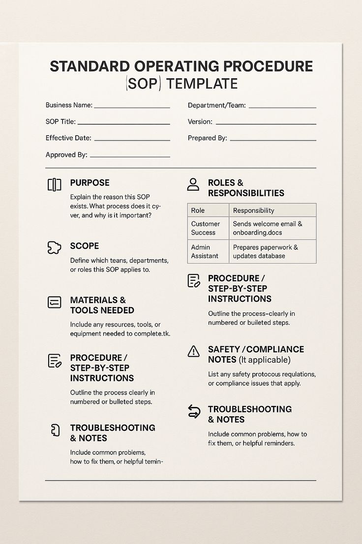 Standard Operating Procedure Template Guide