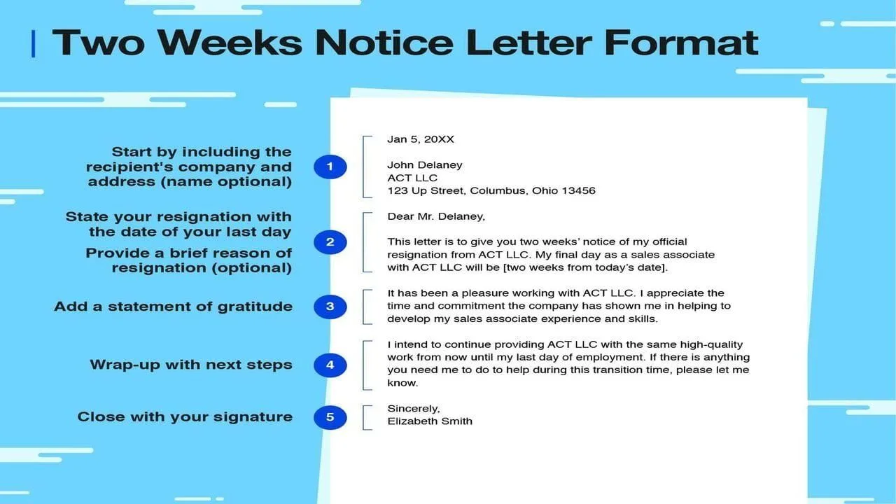 Two Weeks Notice Email - Professional Templates