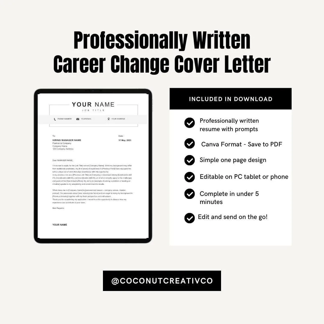 Cover Letter Templates for Career Change