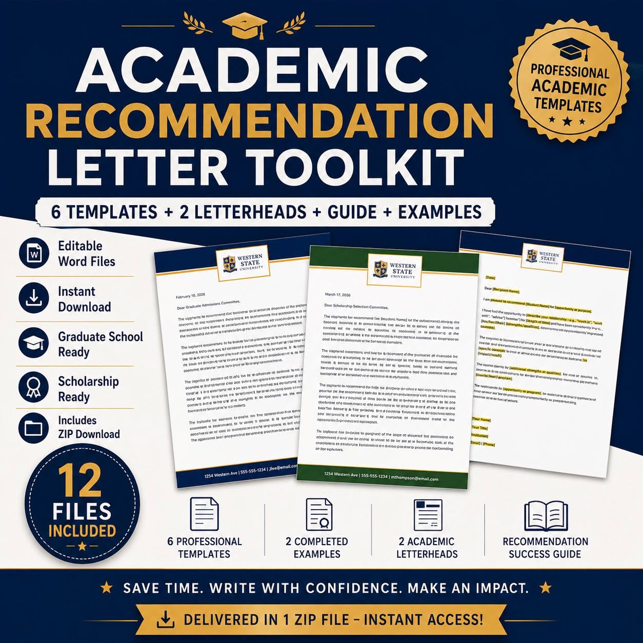 Graduate School Recommendation Letter Templates