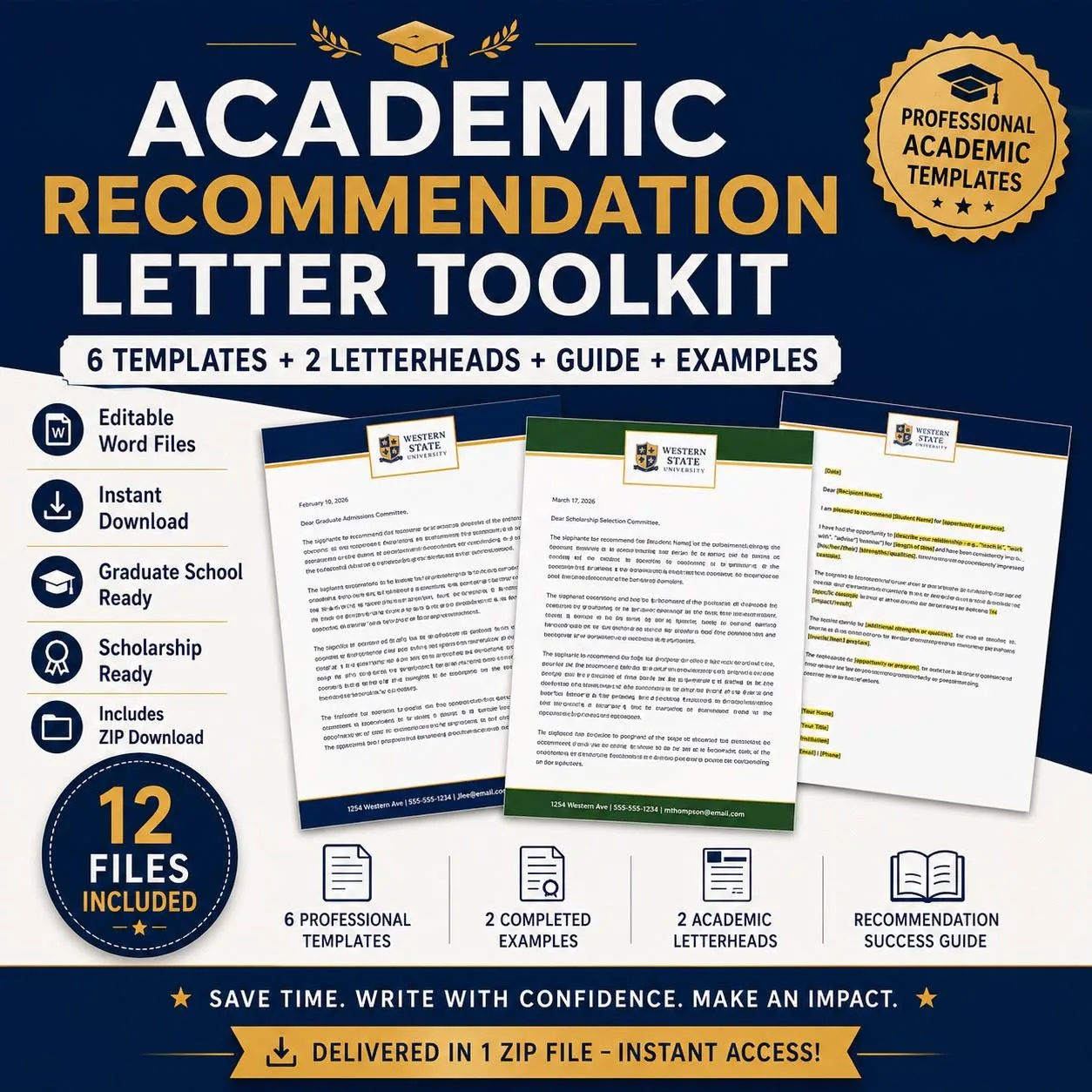 Graduate School Recommendation Letter Templates